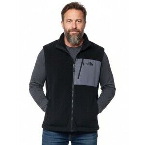 North Face Vest Mens Yumiori Full Zip Fleece Vest Black Grey Size 2XL EUC
